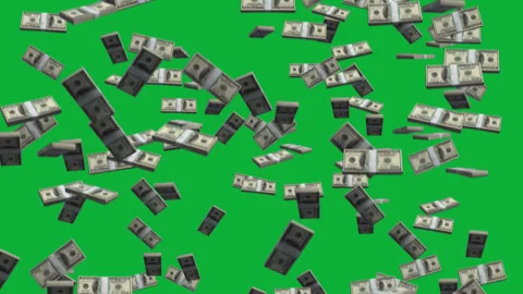 Money Rainfall: USD Bill Bundle Animation in 4K Stock Footage 257977107