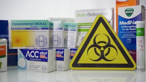 Money Raining Down On Flu Medication Drugs Stock Footage 125872300