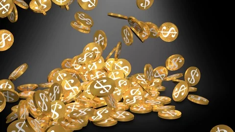 Money Rain,USD falling down 3d render Video stock 103844023