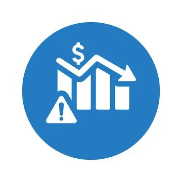 Money rate decrease icon. Illustrazione stock