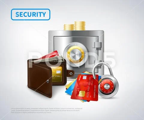 Money Realistic Security Set Stock Illustration