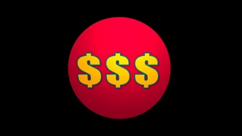 MONEY red animated pop up button/ Matte background Stock Footage 104023795