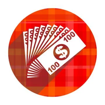 Money red flat icon isolated. Illustration