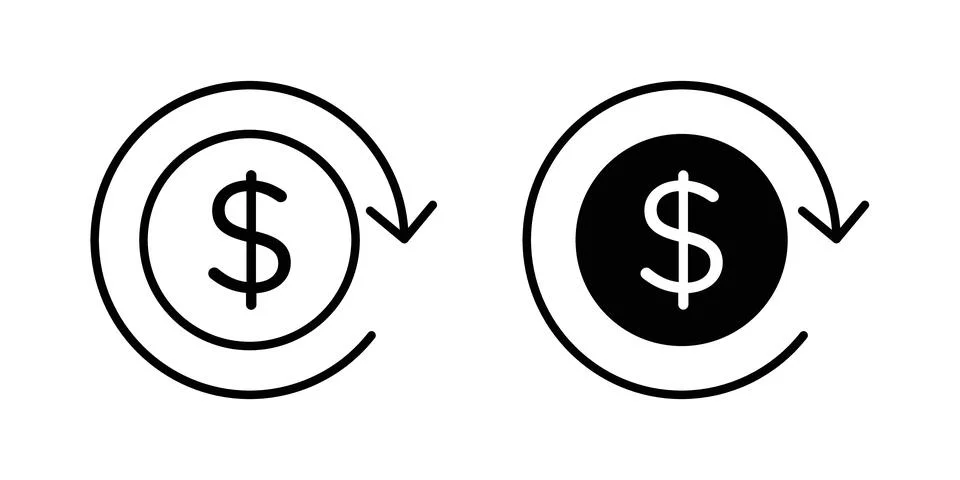 Money refund icon vector editable eps10 Stock Illustration