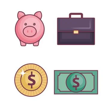 Money-related objects design Stock Illustration
