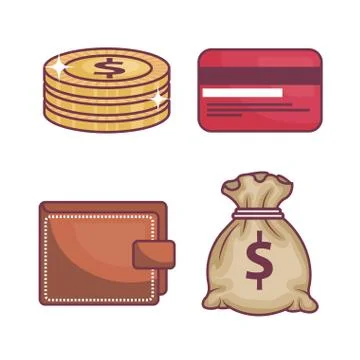 Money-related objects design Stock Illustration