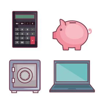 Money-related objects design Stock Illustration