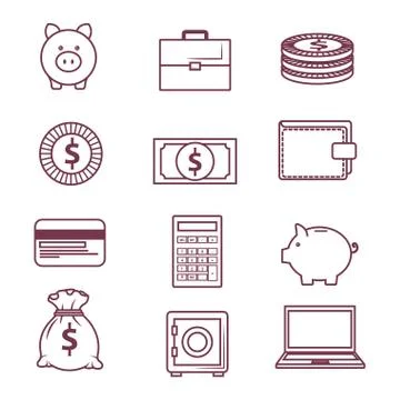 Money-related objects design Stock Illustration
