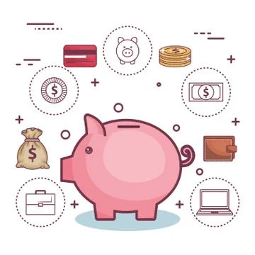 Money-related objects design Stock Illustration