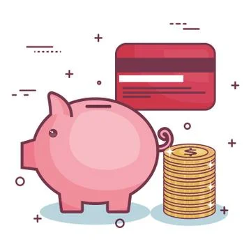 Money-related objects design Stock Illustration