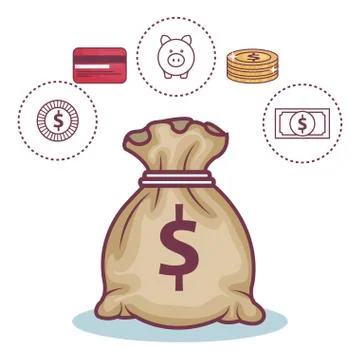 Money-related objects design Stock Illustration
