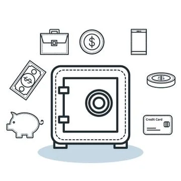 Money related objects Stock Illustration