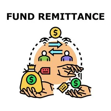 Money remittance vector illustration sending funds globally Stock Illustration