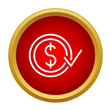 Money return cycle with cash back guarantee icon Stock Illustration