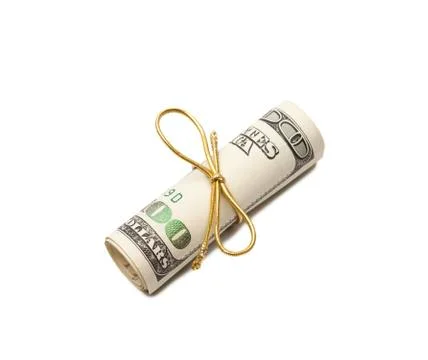 Money roll gift Stock Photos