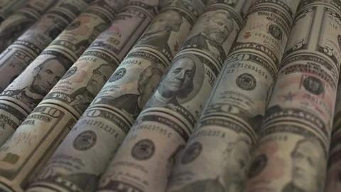 Money Rolls Stock Footage 121993365