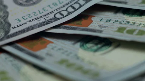 Money rotate on the table. close-up Stock Footage