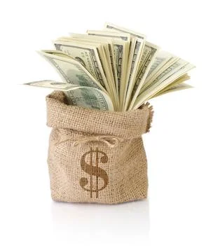 Money in the sack Stock Photos