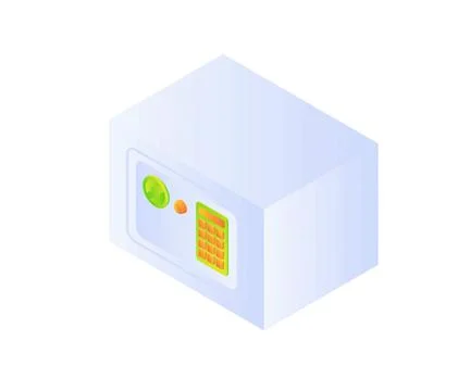 Money safe with a digital security code on a white background Stock Illustration