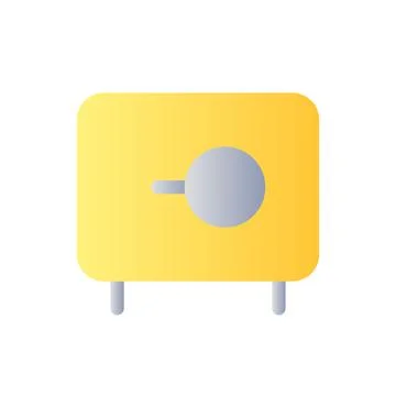 Money safe flat gradient color ui icon Stock Illustration