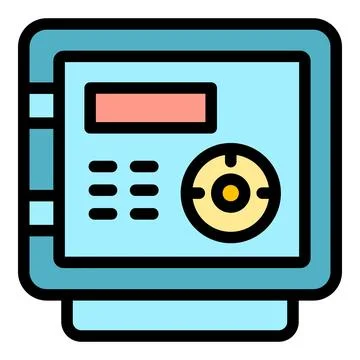 Money safe icon vector flat Illustrazione stock