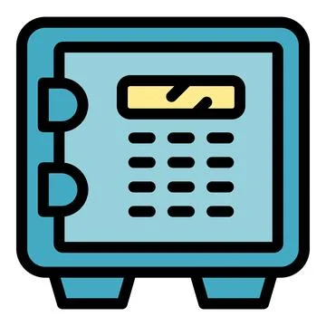 Money safe icon vector flat Stock Illustration