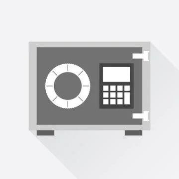 Money safe icon. Vector illustration in flat style on white background with l Stockillustratie