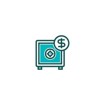 Money safe line icon. linear style sign for mobile concept and web design. Ou Stock Illustration
