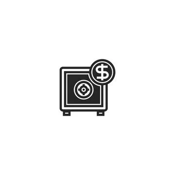 Money safe line icon. linear style sign for mobile concept and web design. Ou Stock Illustration
