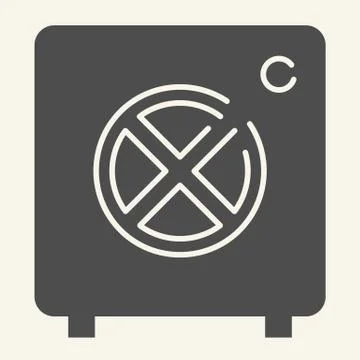 Money safe solid icon. Bank vector illustration isolated on white. Security 스톡 일러스트