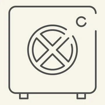 Money safe thin line icon. Bank vector illustration isolated on white. Security Stock-Illustration