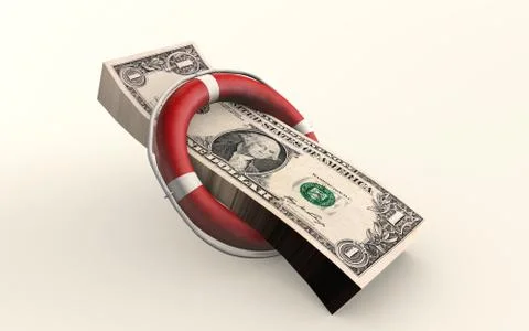 Money saving budget concept with a resque bealt Stock Illustration
