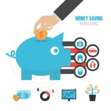 Money saving concept Stock Illustration