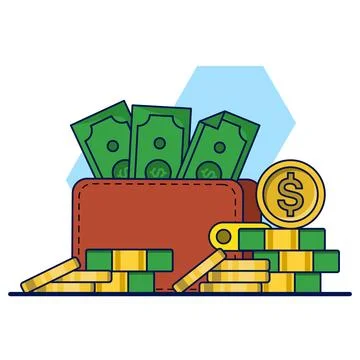 Money Saving Concept. Isolated Saving Money Icon. Business and finance Stock Illustration