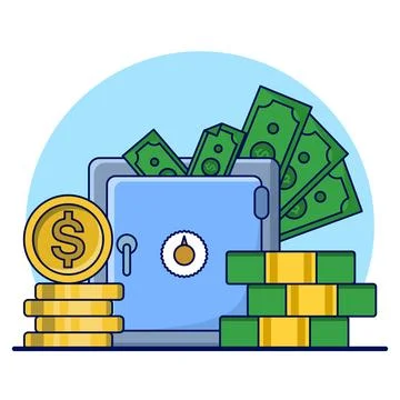 Money Saving Concept. Isolated Saving Money Icon. Business and finance Stock Illustration