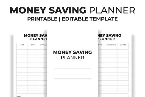 Money Saving Planner KDP Interior Stock Illustration
