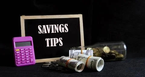 Money saving tips concept Stock Photos