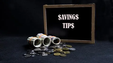 Money saving tips concept Stock Photos