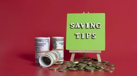 Money saving tips concept Stock Photos