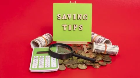 Money saving tips concept Stock Photos