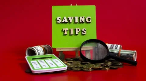 Money saving tips concept Stock-Fotos