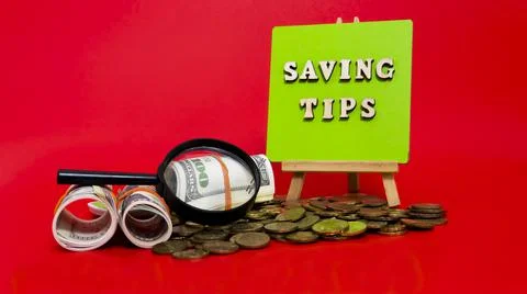 Money saving tips concept Stock Photos