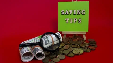 Money saving tips concept Stock Photos