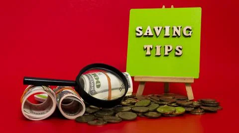 Money saving tips concept Stock Photos