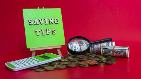 Money saving tips concept Stock Photos