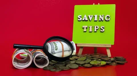 Money saving tips concept Stock Photos