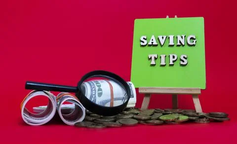 Money saving tips concept Stock Photos