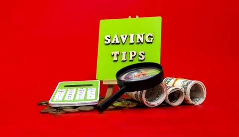 Money saving tips concept Stock Photos