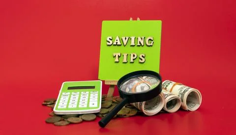 Money saving tips concept Stock Photos