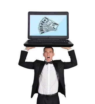 Money  on screen Stock Photos